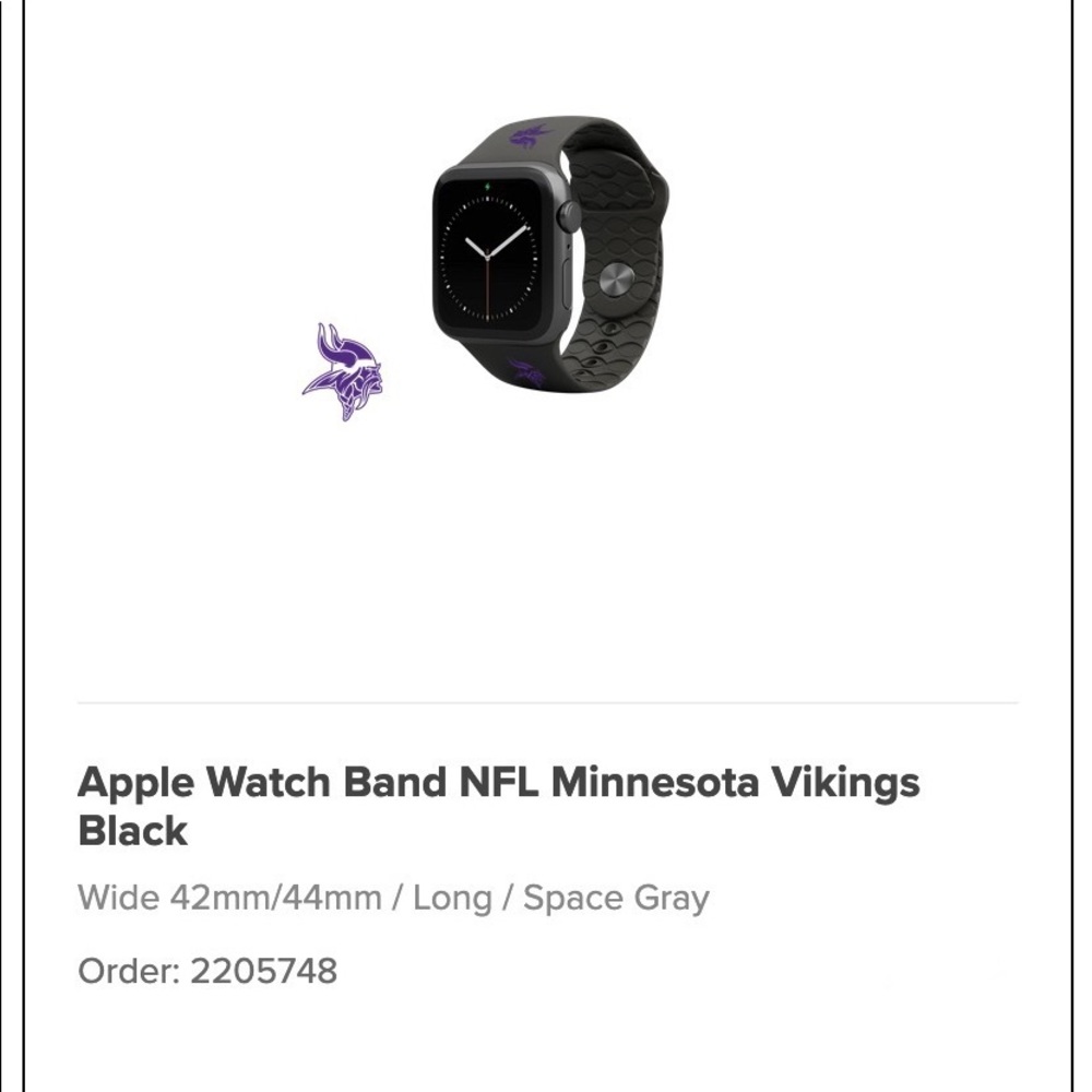 NIB NFL Vikings Apple Watch Band